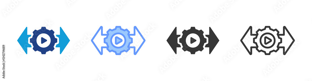 Aufkleber Decision Support System icon set multiple style collection