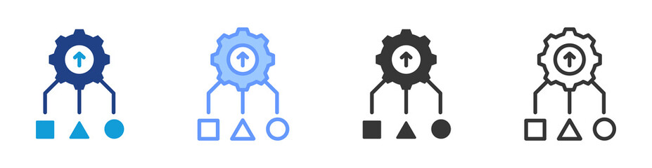 Organizational Development icon set multiple style collection