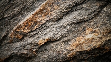 Close-up of brown stone texture with detailed surface patterns and directional lighting. Abstract background with depth and natural earthy tones.