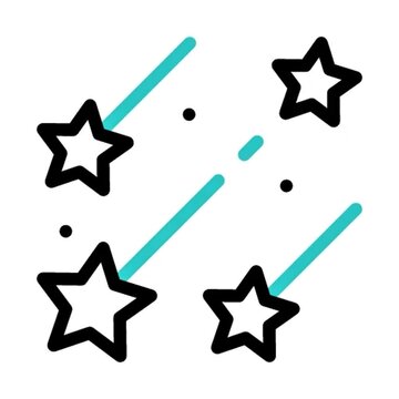 Shooting Stars and Twinkling Stars Celestial Night Sky Illustration