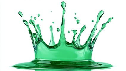 Emerald Green Liquid Splash Crown