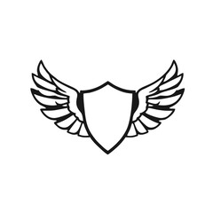 Winged shield black template