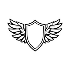 Winged shield black template