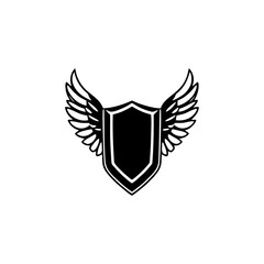 Winged shield black template