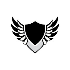 Winged shield black template