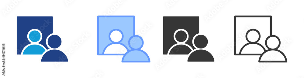 Poster Reflection icon set multiple style collection