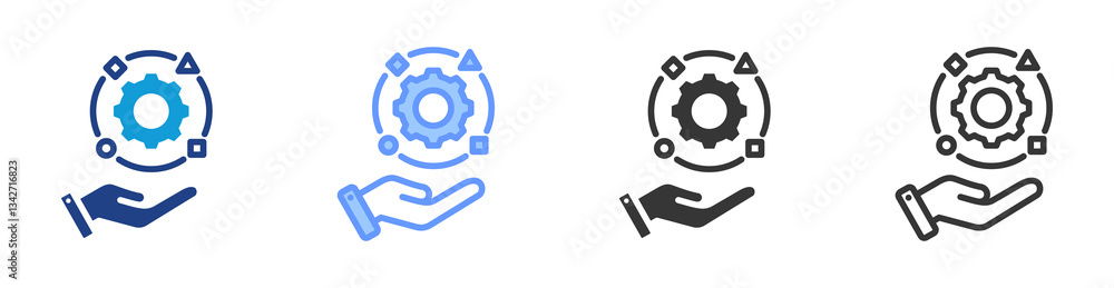 Poster Adaptability icon set multiple style collection