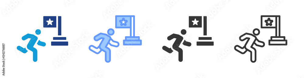 Poster ambition icon set multiple style collection