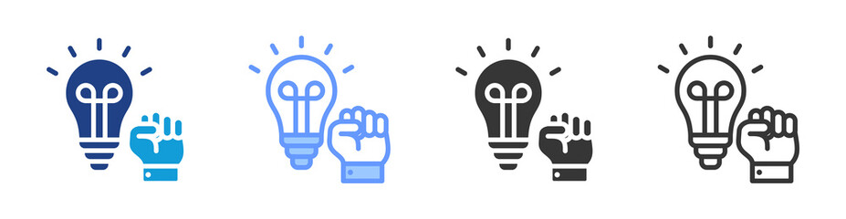 Empowerment icon set multiple style collection