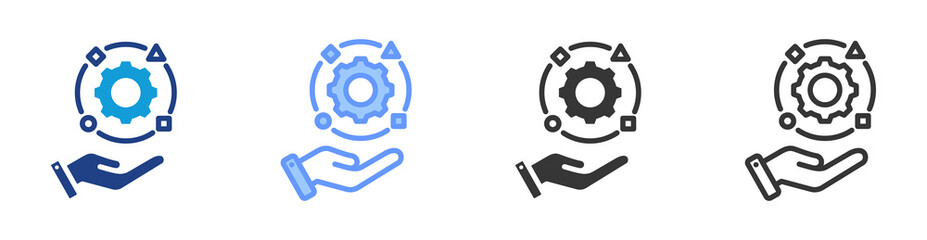 Adaptability icon set multiple style collection