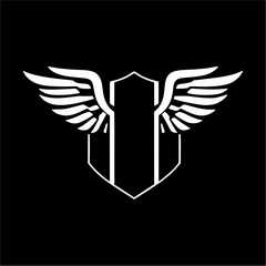 Winged shield black template