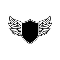 Winged shield black template