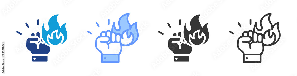 Aufkleber Courage icon set multiple style collection