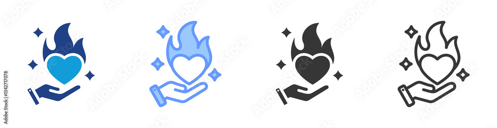 Poster Passion icon set multiple style collection