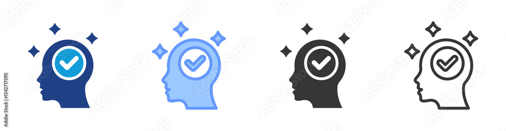 Poster Positivity icon set multiple style collection