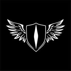 Winged shield black template