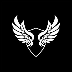 Winged shield black template