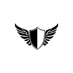 Winged shield black template
