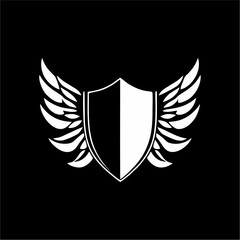 Winged shield black template