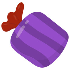 Yummy Halloween Candy with Simple Cartoon Design. Vector Element.