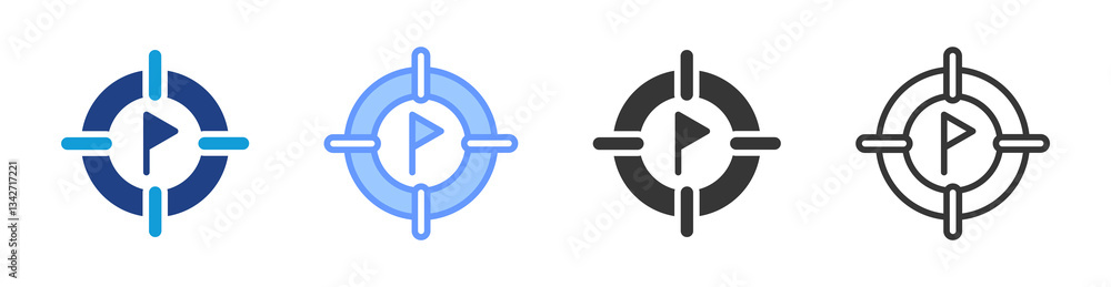 Aufkleber focus icon set multiple style collection