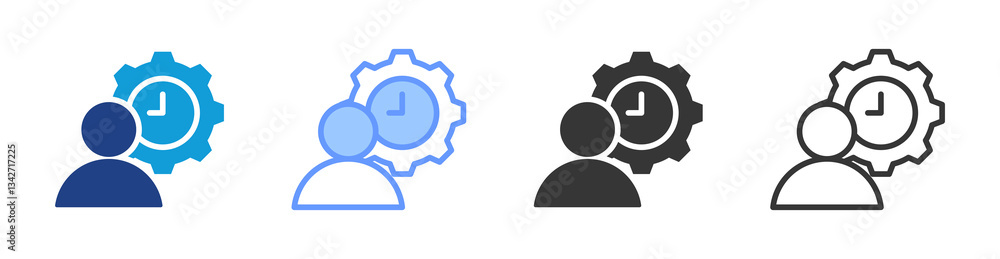 Aufkleber Time Management icon set multiple style collection