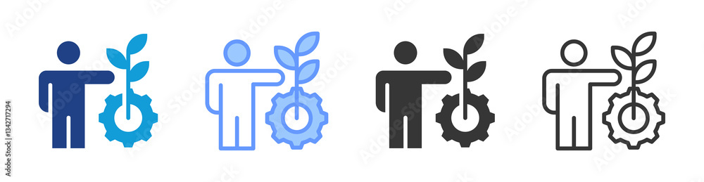 Poster Personal Development icon set multiple style collection
