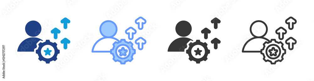 Poster Self Improvement icon set multiple style collection