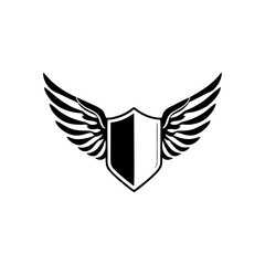 Winged shield black template