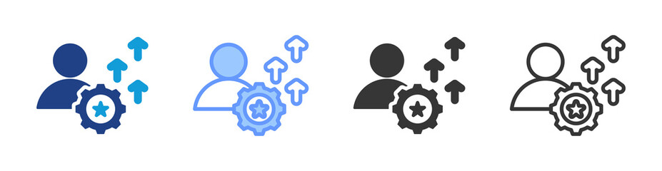 Self Improvement icon set multiple style collection