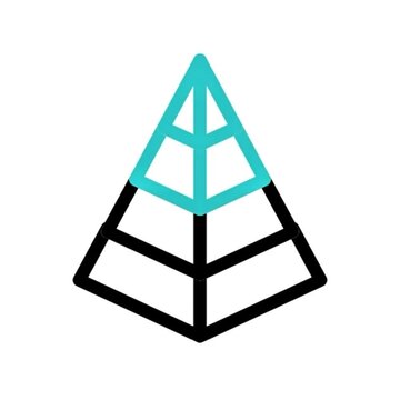 Abstract Geometric Pyramid Teal and White Isometric Design