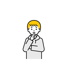 上半身のポーズ_シンプルな私服の男の子13