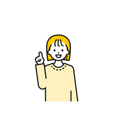 上半身のポーズ_シンプルな私服の女の子03