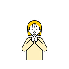 上半身のポーズ_シンプルな私服の女の子07