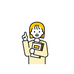 上半身のポーズ_シンプルな私服の女の子16