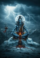 Fototapeta premium Maha Shivratri, a Hindu festival celebrated of Shiva Lord