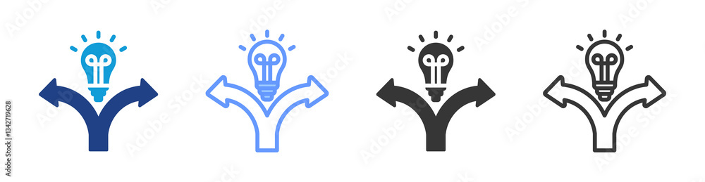 Poster innovation icon set multiple style collection