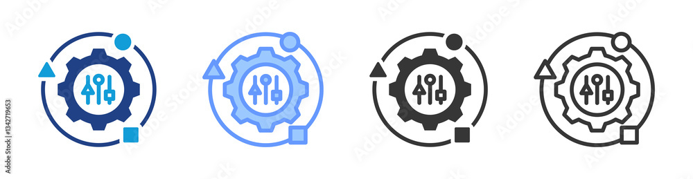 Poster Adaptability icon set multiple style collection