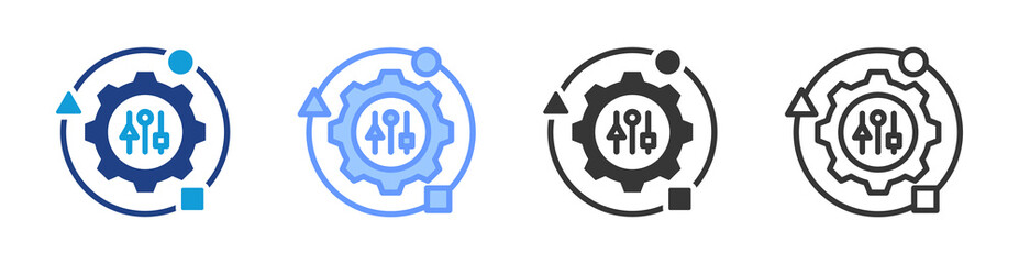 Adaptability icon set multiple style collection