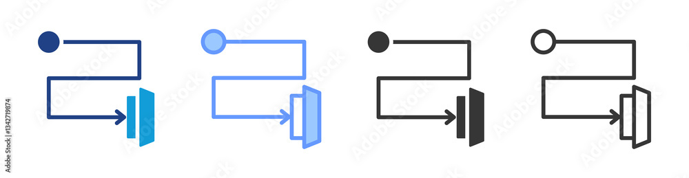 Aufkleber Exit Strategy icon set multiple style collection