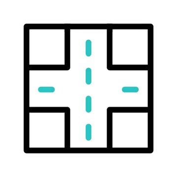 Simple Road Intersection Icon Clean Design for Maps and Navigation