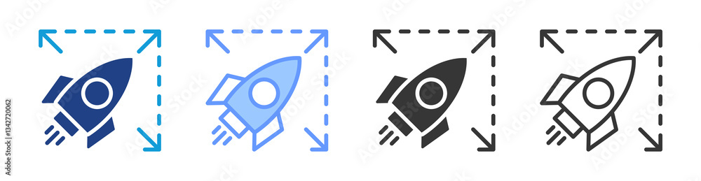 Poster Scalability icon set multiple style collection
