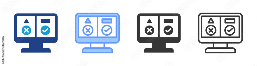 Poster Ab Testing icon set multiple style collection