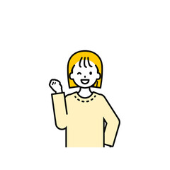 上半身のポーズ_シンプルな私服の女の子05