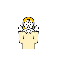 上半身のポーズ_シンプルな私服の女の子09