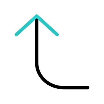 Upward Curved Arrow Icon  Vector Illustration of a  Navigation Symbol