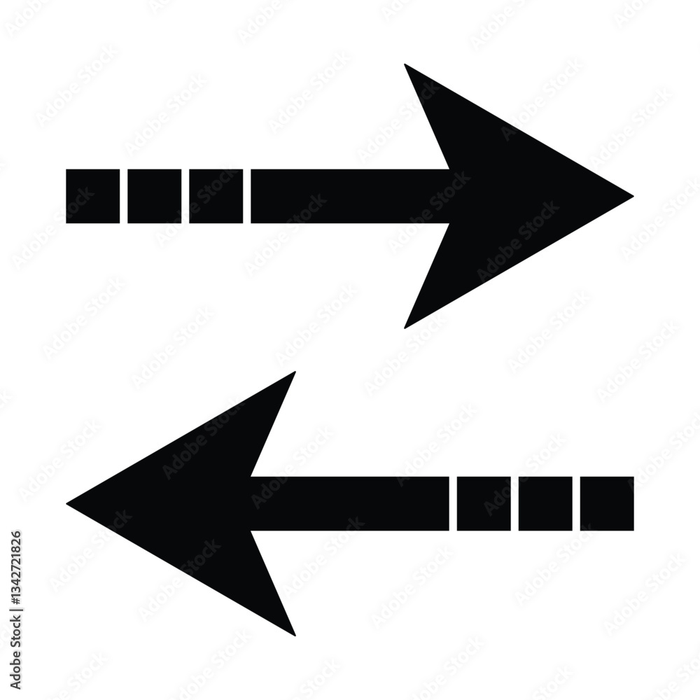 Aufkleber arrow icon vector silhouette. arrow sign and symbol for web design. two big arrows icon vector illus