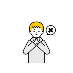 上半身のポーズ_シンプルな私服の男の子14