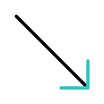 Diagonal Arrow Down Simple Vector Illustration