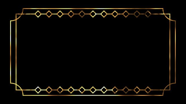 Luxury Art Deco Frame Animation | Gold Geometric Border Motion | Elegant Vintage Design Video